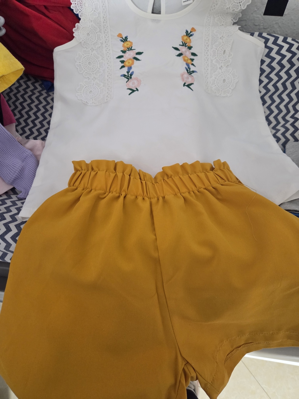 Women's Mustard Ruffle Waist Shorts - Unbranded